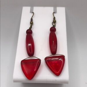 Elegant Red Dangle Earrings